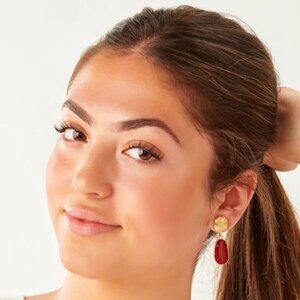 ASTRAL By Charlie Paige Red Dangle Earring